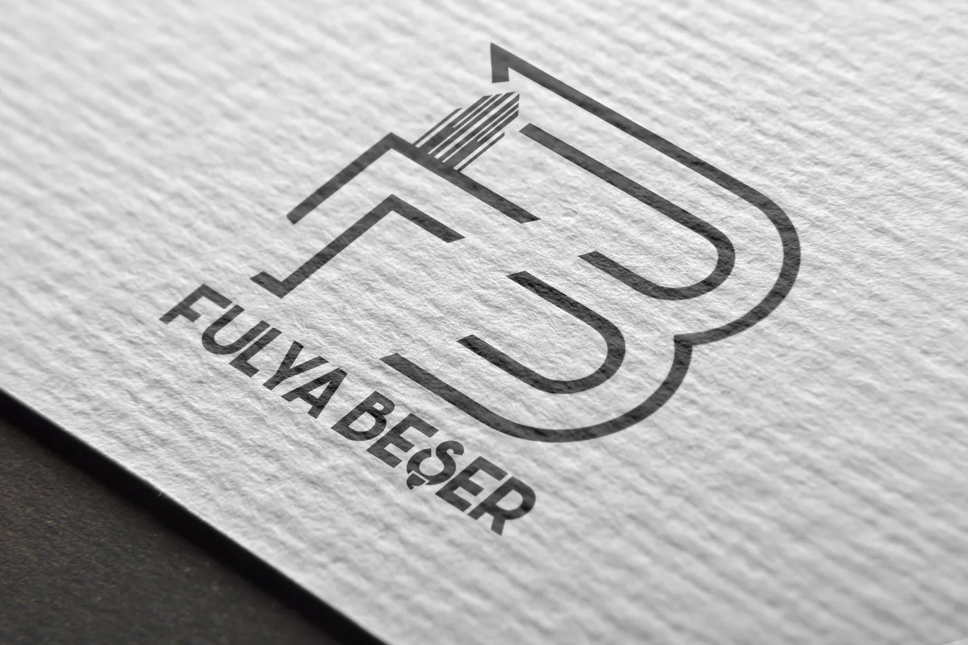 Fulya Beşer siyah beyaz logo uygulaması